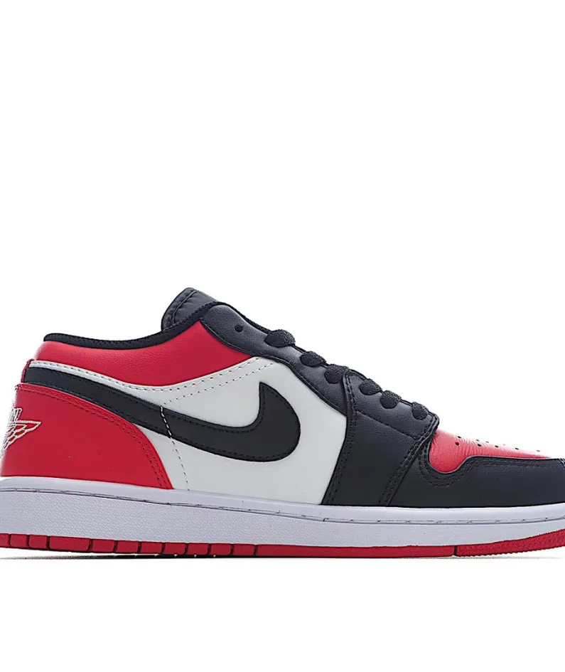 Air Jordan 1 Low Low Top Retro Culture Basketball Shoes Black Red Toe