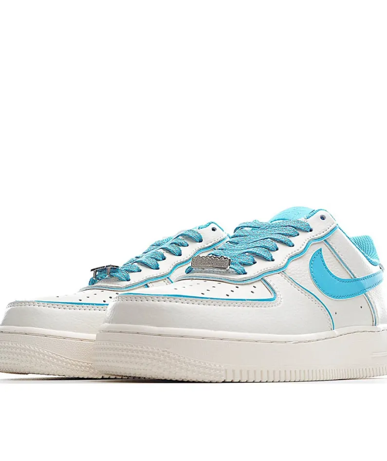NikeAir Force 1 07 Low Beige Blue Low Top