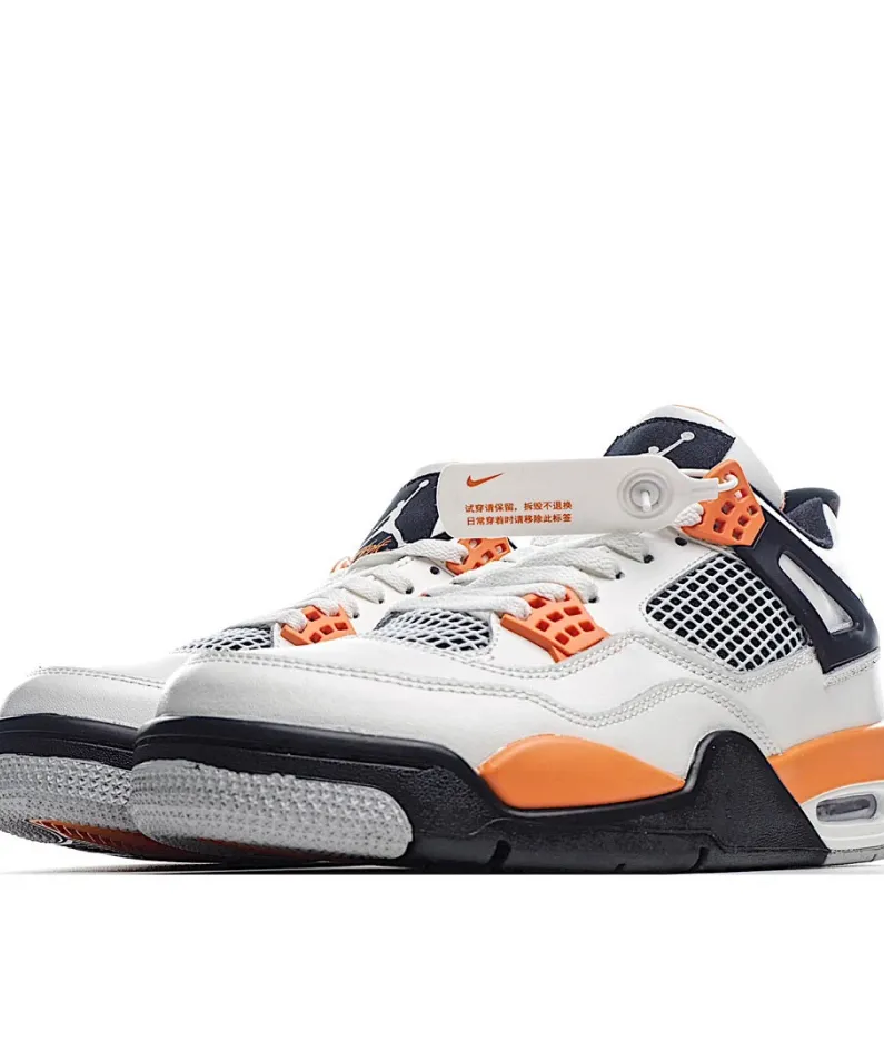 Air Jordan 4 Line Sand White Black Orange