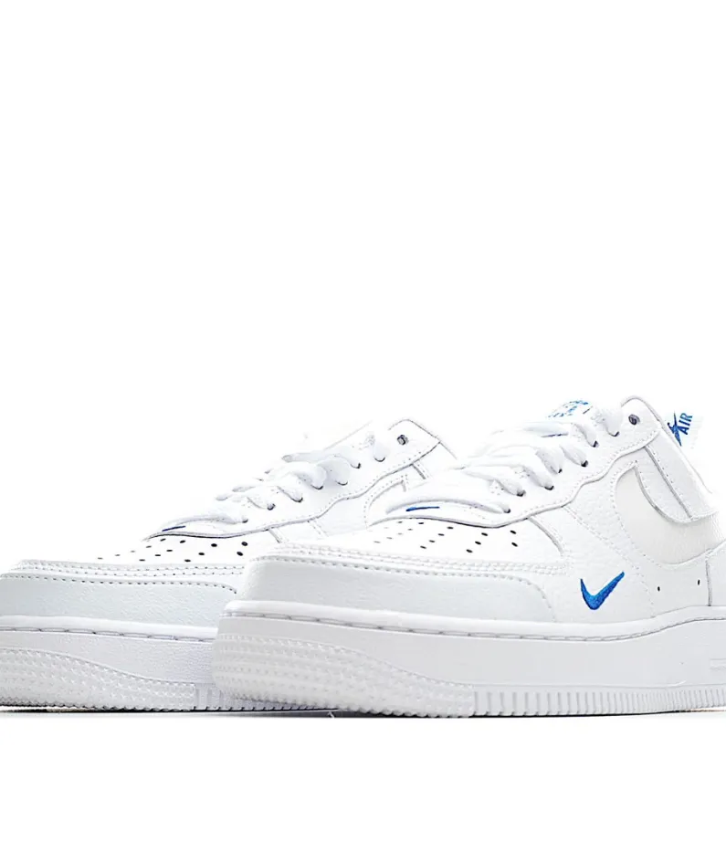 Nike Air Force 1 Low Top White and Blue Reflective