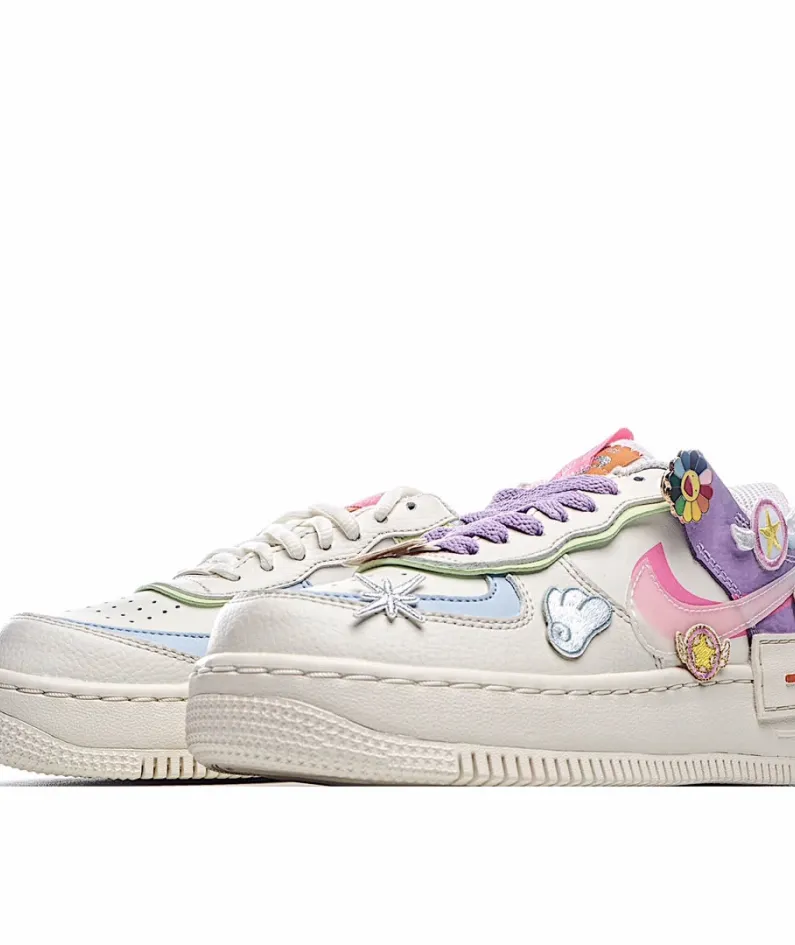 Nike Air Force 1 Shadow Blue, Purple, Pink, Green