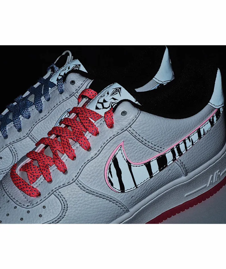 Nike air force 1 red and blue 3M reflective