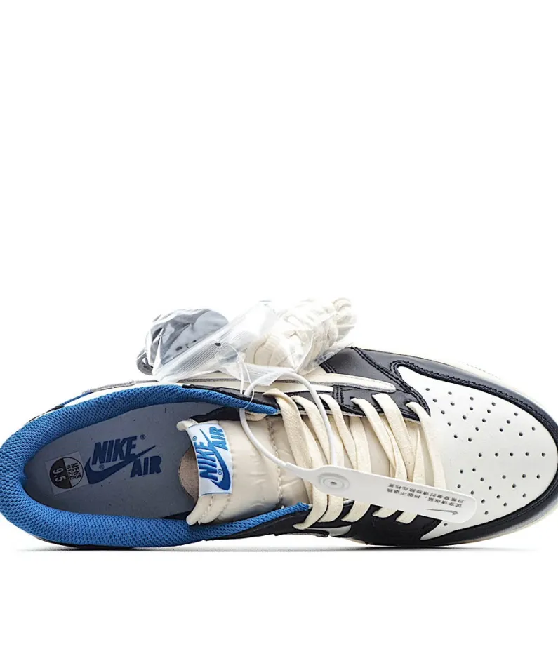 Travis Scott x Fragment x Air Jordan 1 Low "Military Blue" Lightning Barb