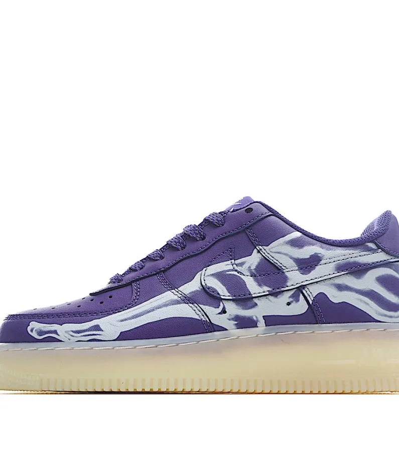 NikeAir Force 1 Skeleton Low Top Sneakers Purple