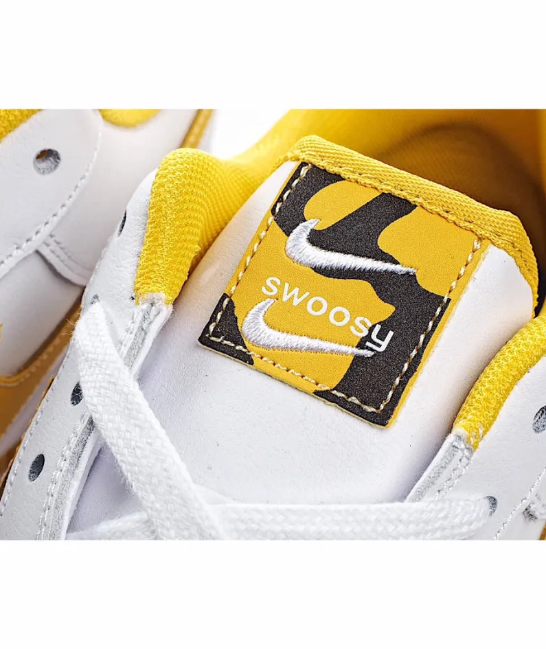 Nike Air Force 1 Low Low Top White and Yellow Double Hook