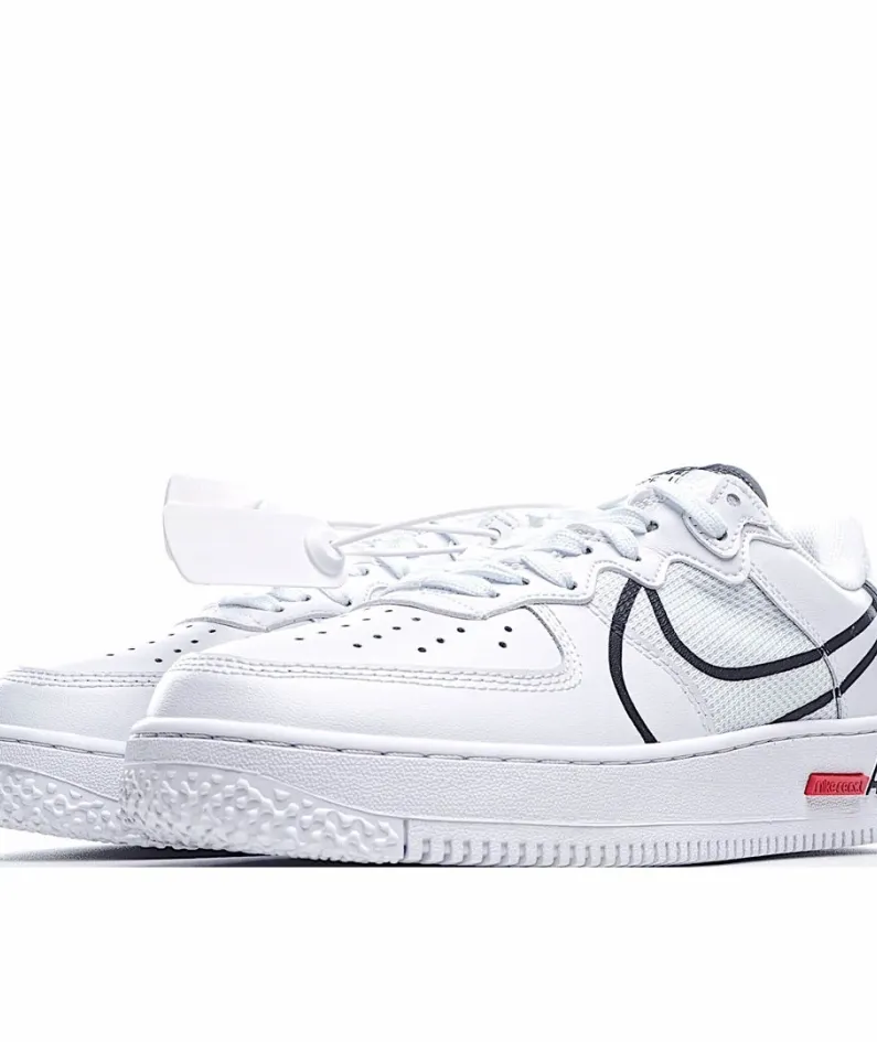 Nike AIR FORCE 1 REACT WHITE D/MS/X White Black Red