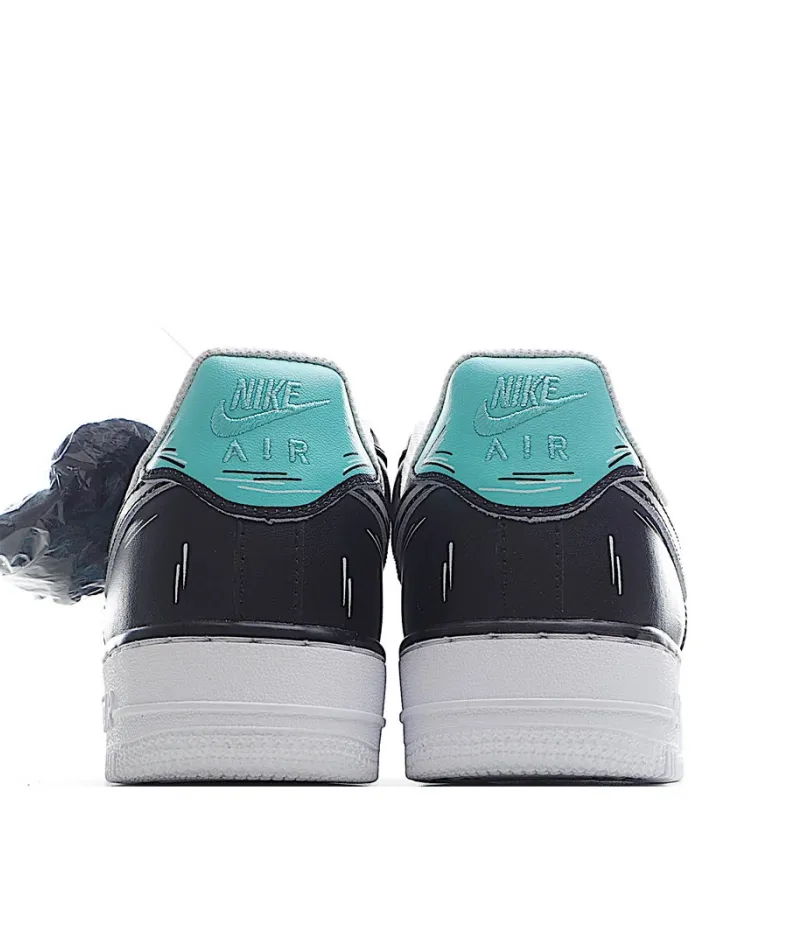 Nike Air Force 1 Low'07 Black and Blue Low Top Sneakers
