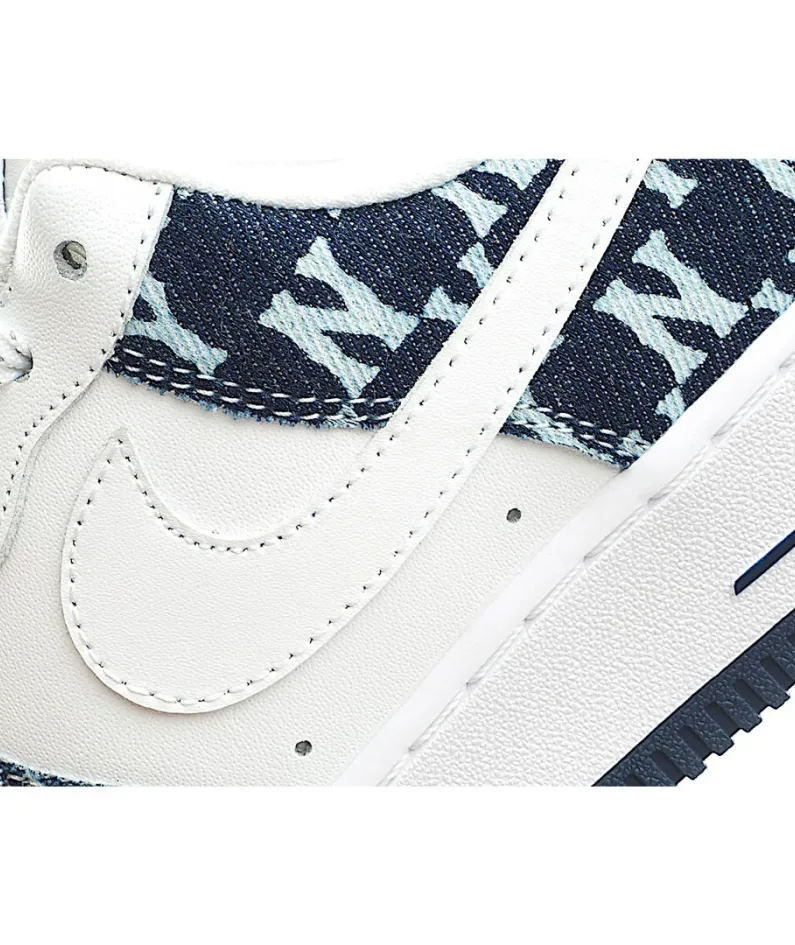 Nike Air Force 1'07 White and Blue Denim Print Panel
