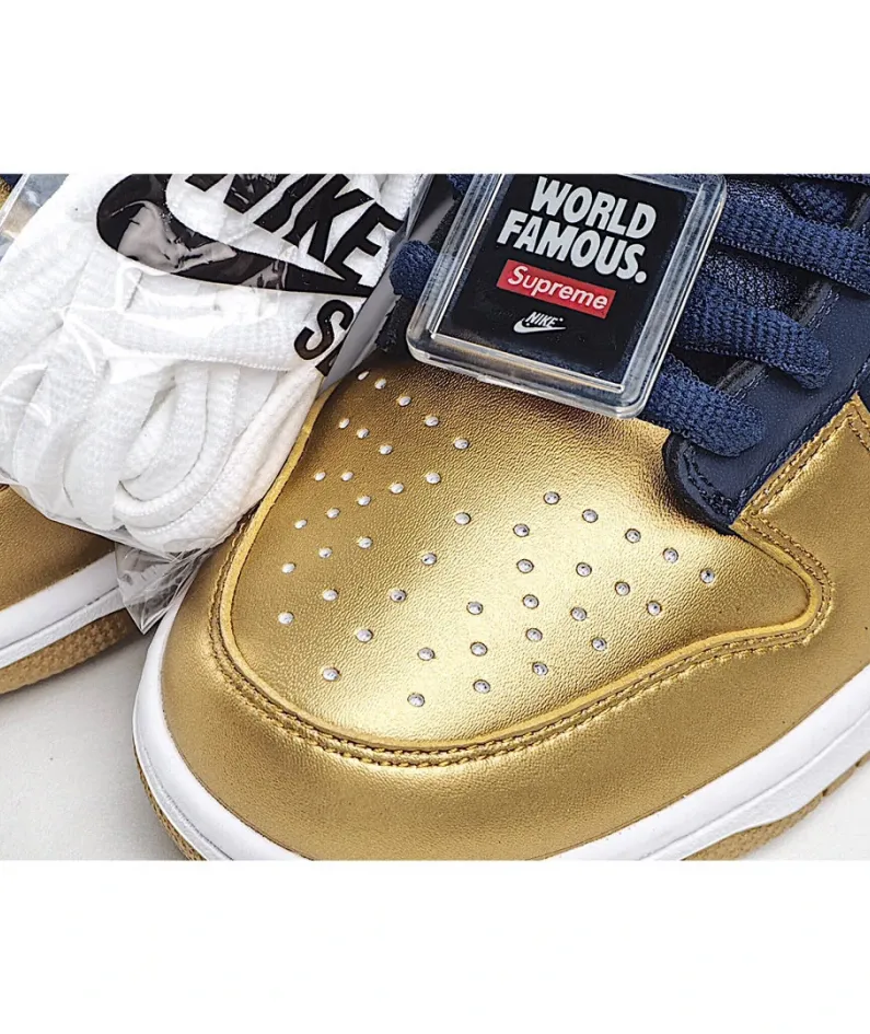 Nike Supreme X Dunk SB Low Blue Gold