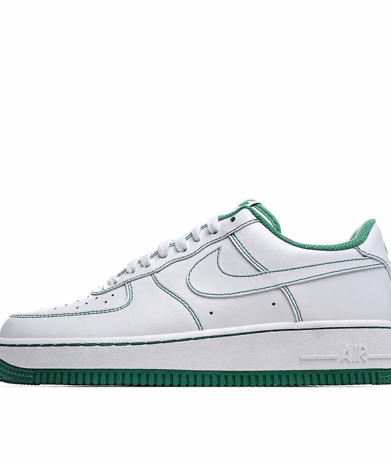 Nike Air Force 107 White and Green Low Top