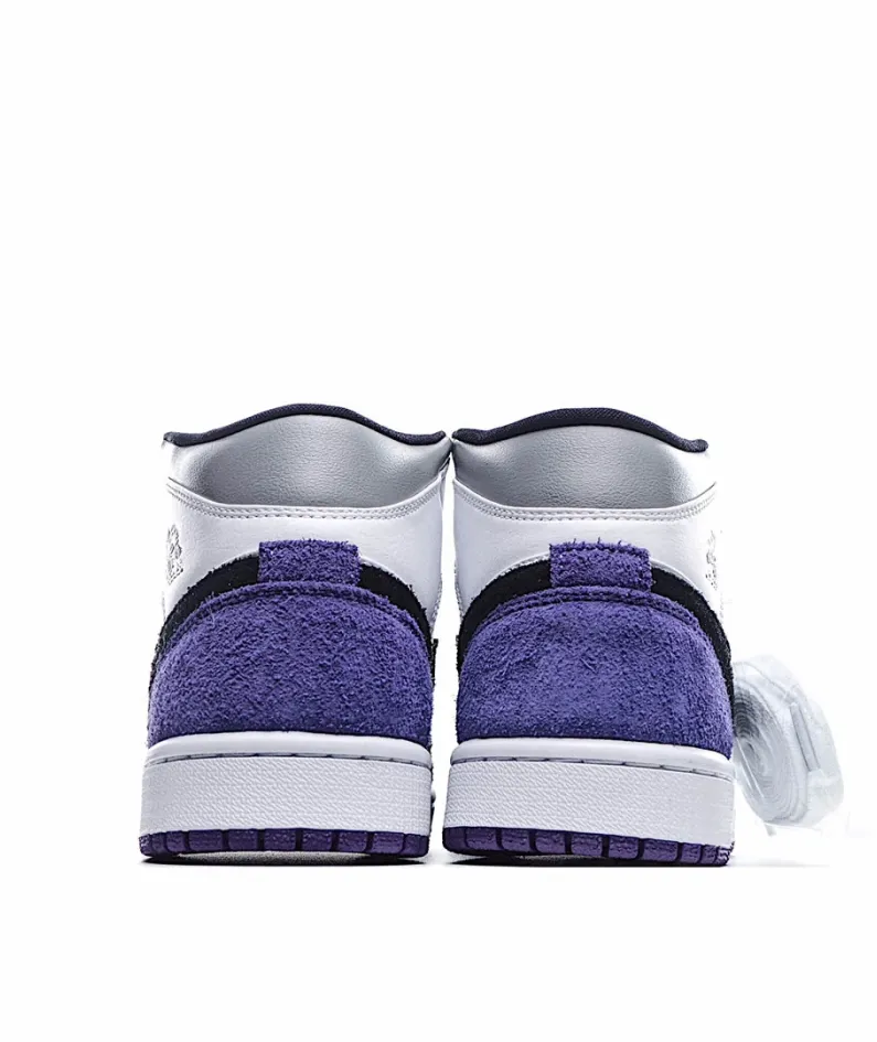 Air Jordan 1 Mid AJ1 Mid Basketball Shoes Grey Panda