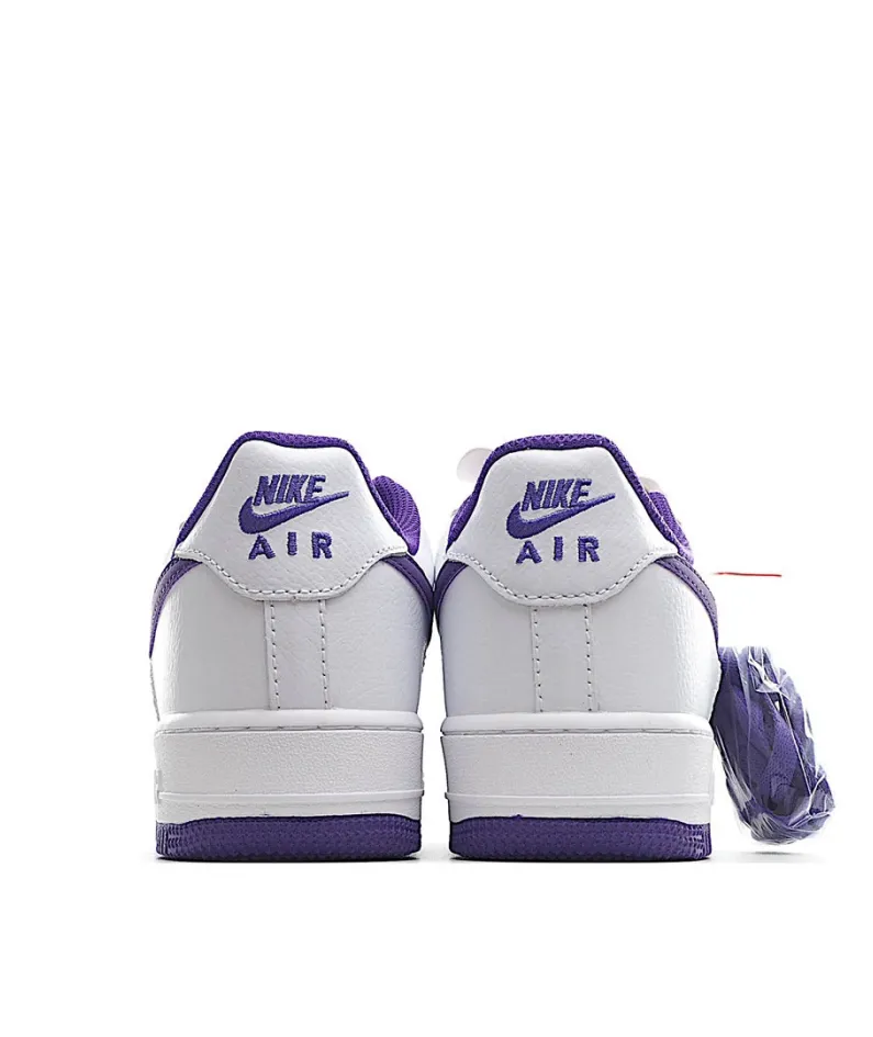NikeAir Force 107 Low White Deep Purple Low Top