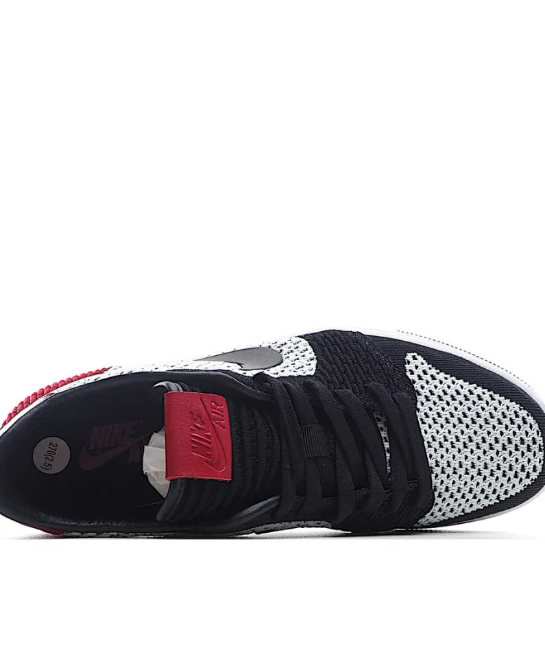 Air Jordan 1 Retro low Flyknit AJ1 Low Black Black And Red