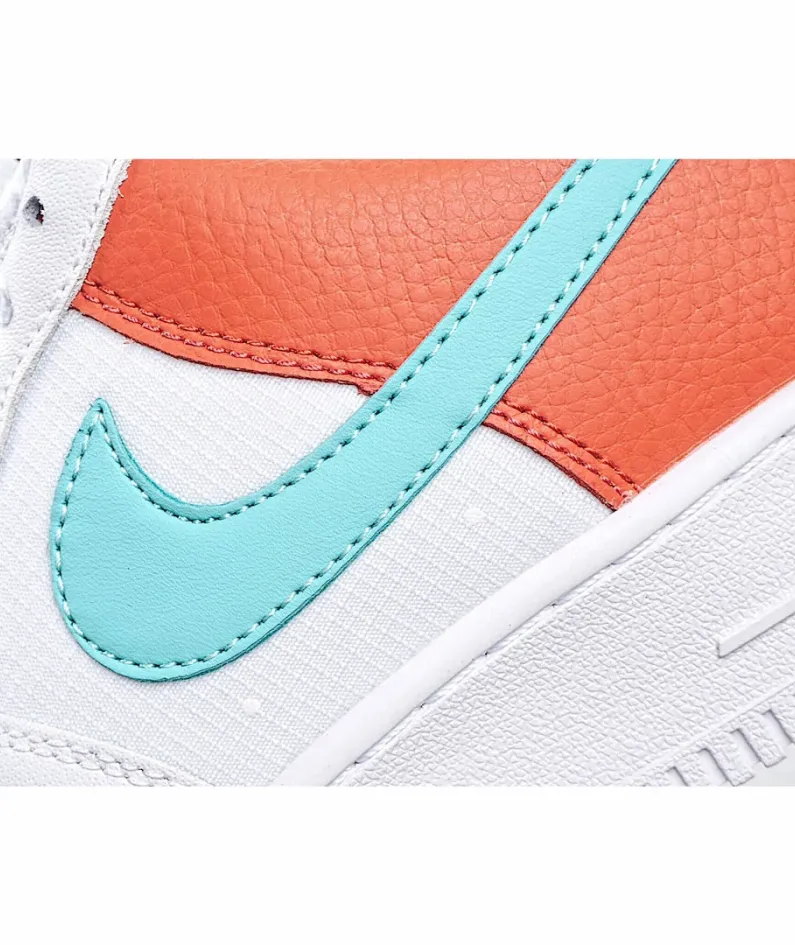 Nike Womens Air Force 1 07 SEWhite/Light Aqua Low Top Sneakers