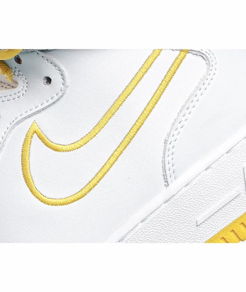 Nike Air Force1 White and Yellow Mid Top