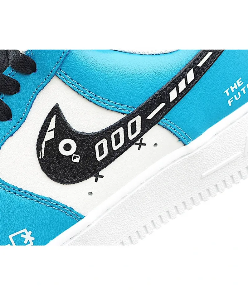 Nike Air Force 1 Low'07 White and Blue Low Top Sneakers