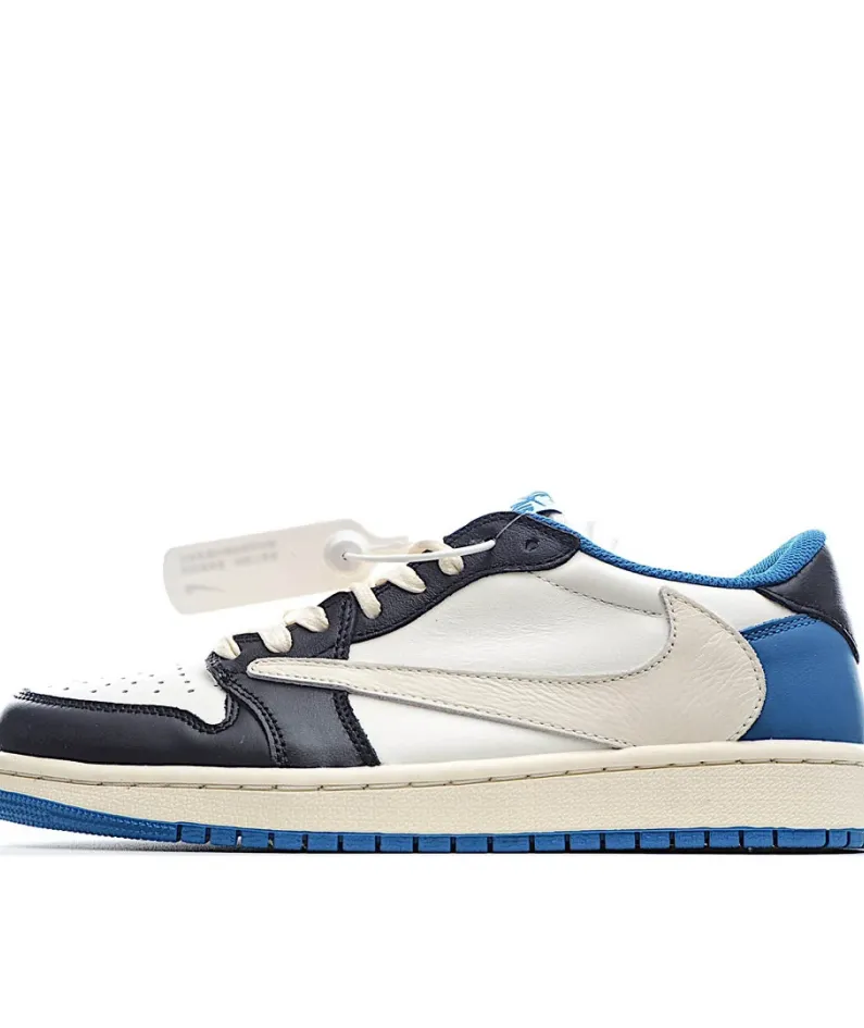 Travis Scott x Fragment x Air Jordan 1 Low "Military Blue" Lightning Barb