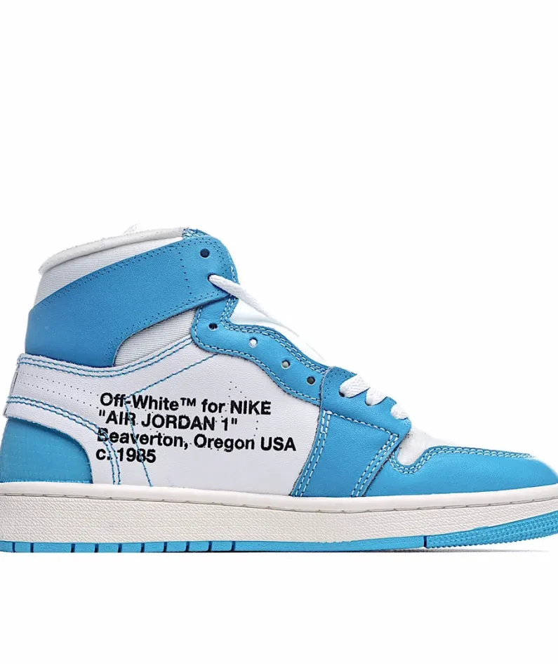 Air Jordan 1 Retro High OFF-WHITE University Blue UNC THE THE OW北卡蓝 