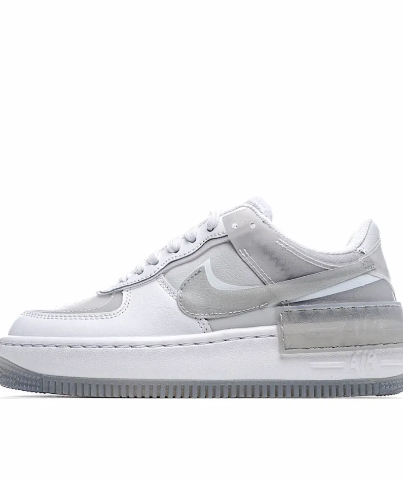 Nike WMNS Air Force 1 Shadow White and Grey Air Force Sneakers