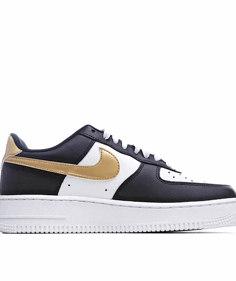Nike Air Force 1 Low Low Top Black And White Gold