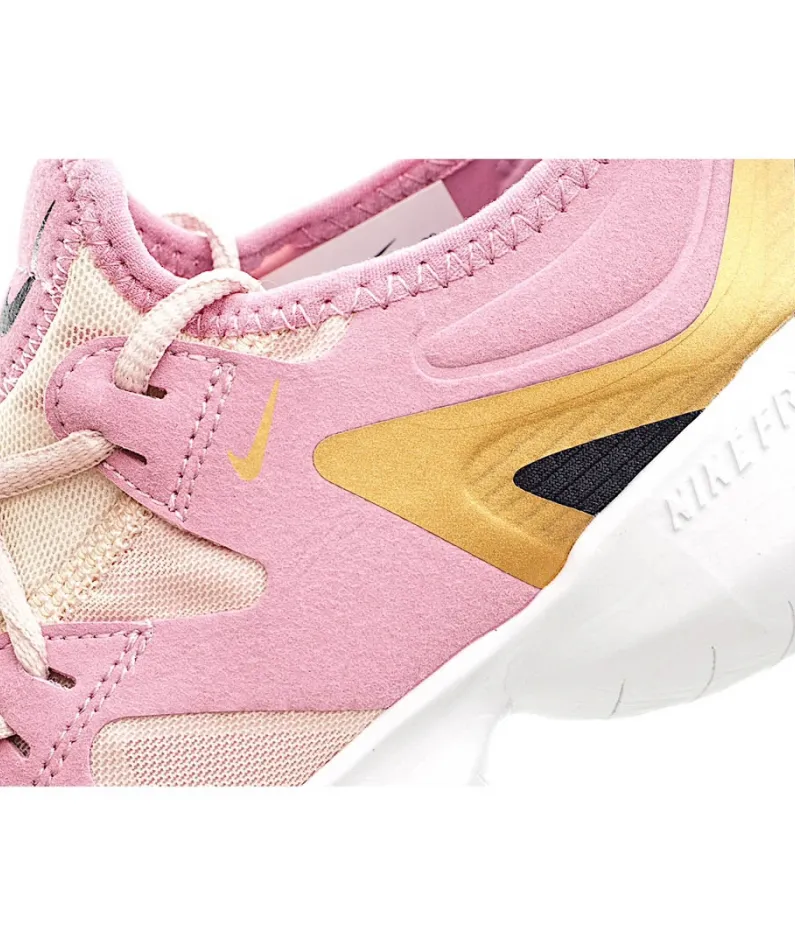 NIKE FREE RN FLYKNIT 5.0 Running Shoes Pink Gold