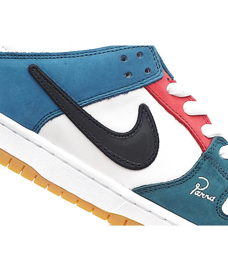 Parra X Nike Sb Dunk Low Pro White Blue Red