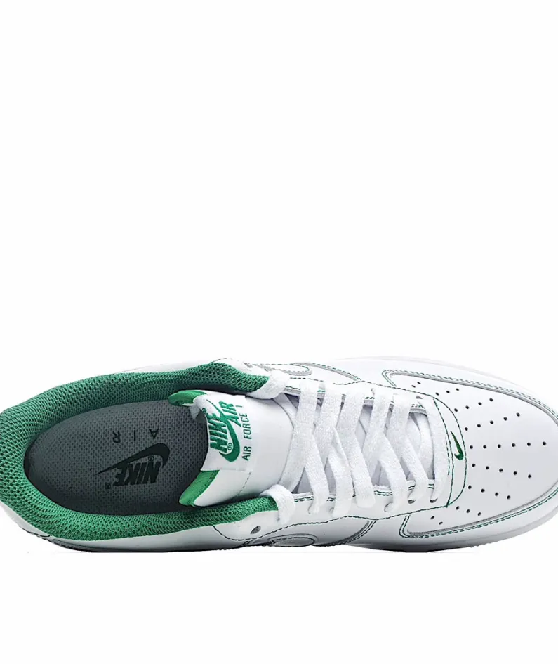 Nike Air Force 107 White and Green Low Top
