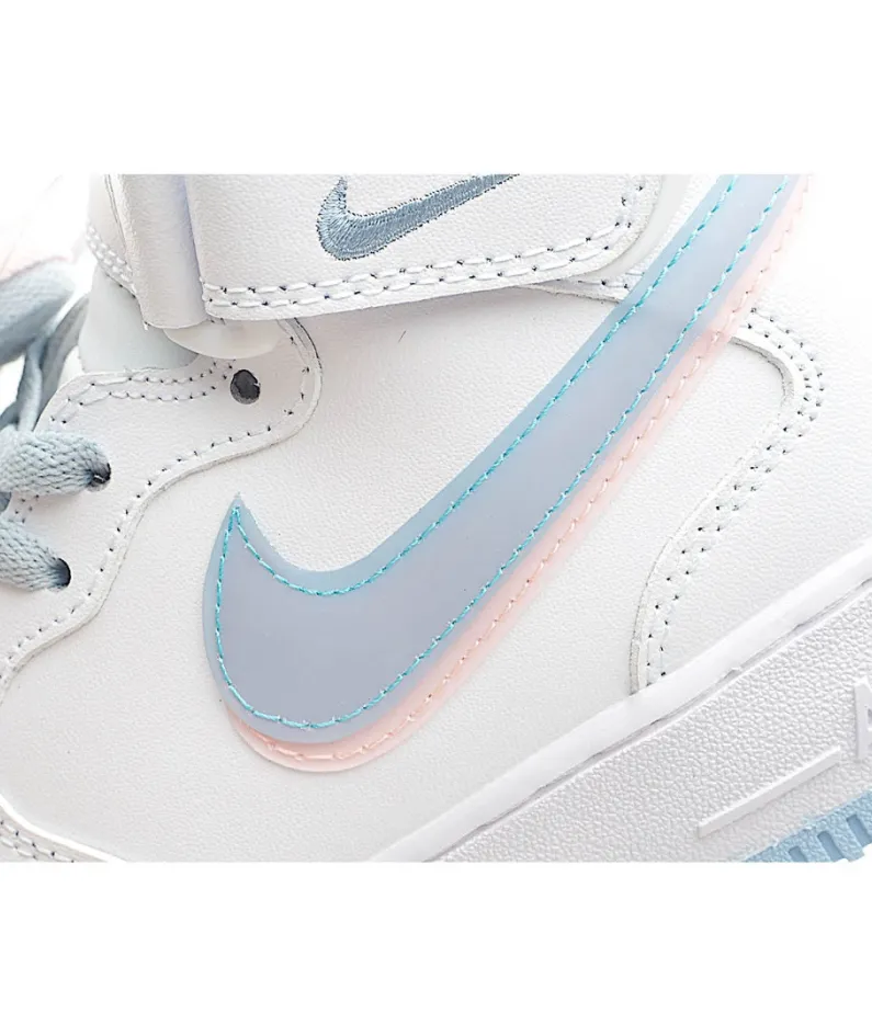 Nike Air Force 1 mid White pink blue