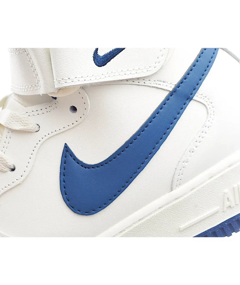 Nike Air Force 107 White and Blue Mid Top