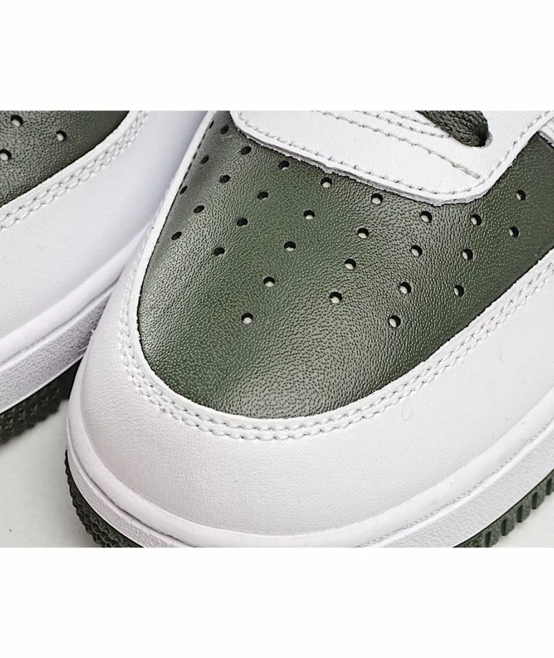 Nike Air Force 1 MID White and Green Mid-Top Sneakers