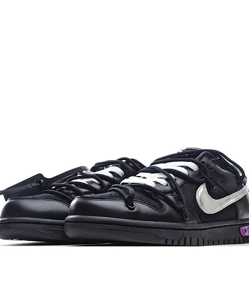 Nike 0ff-White x Nike Dunk Low Black Silver Purple