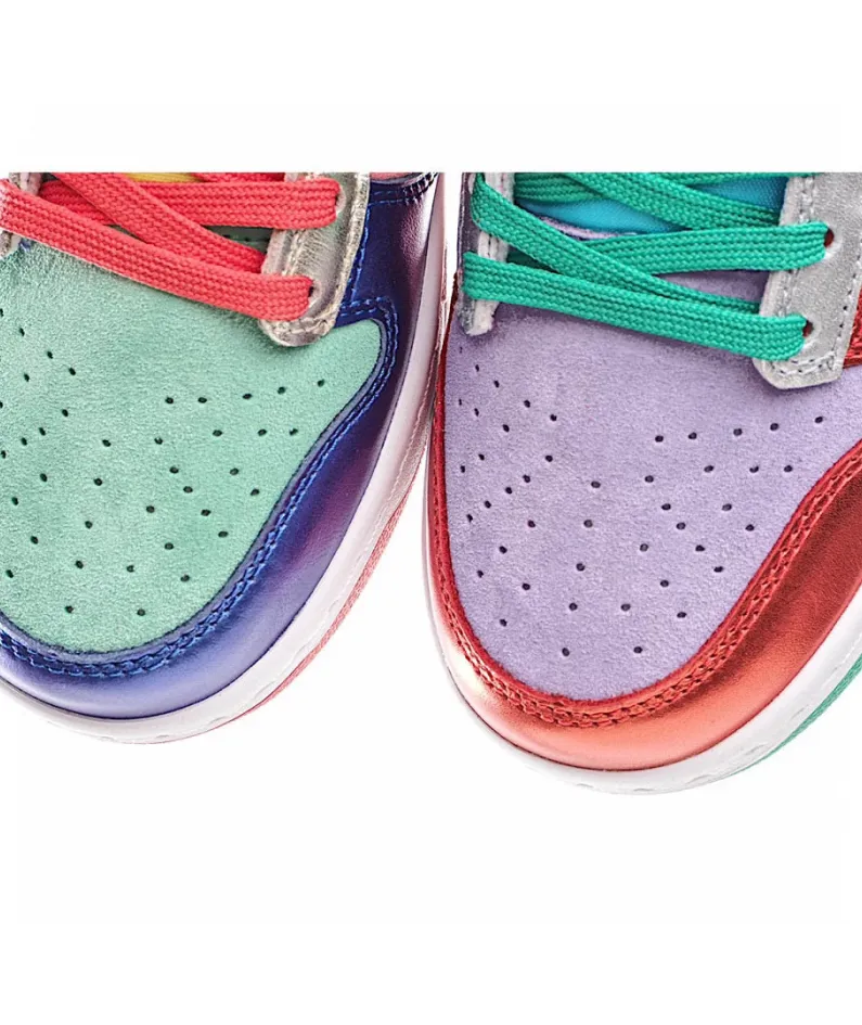 Nike Dunk Low Sunset PulseSB Sneakers Blue Pink Silver Green Red