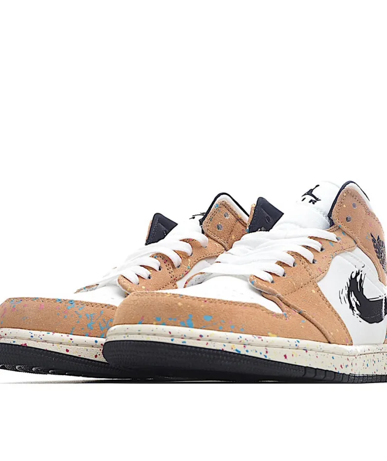Air Jordan 1 Mid SE GS 'Brushstroke Paint Splatter'
