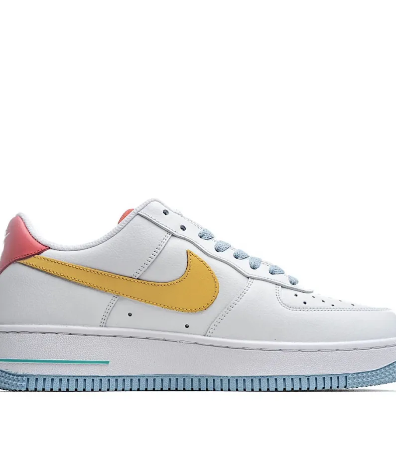 Nike Air Force 1 Low Low Top White Yellow Blue