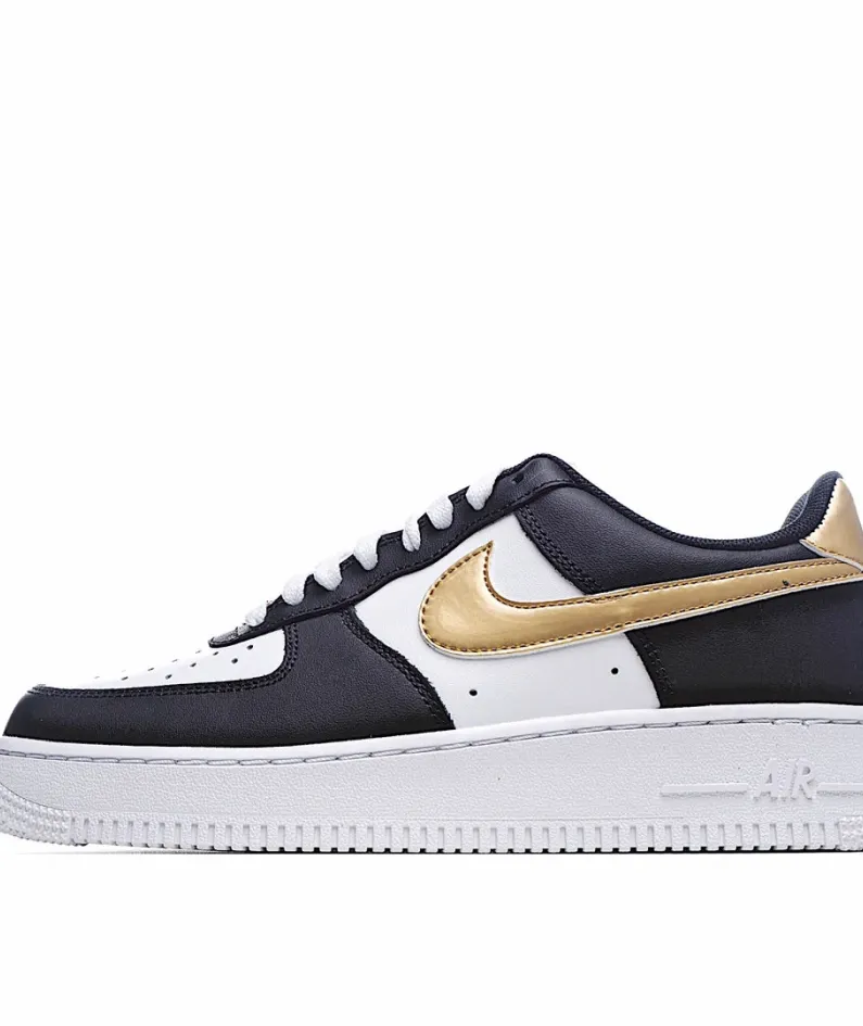 Nike Air Force 1 Low Low Top Black And White Gold