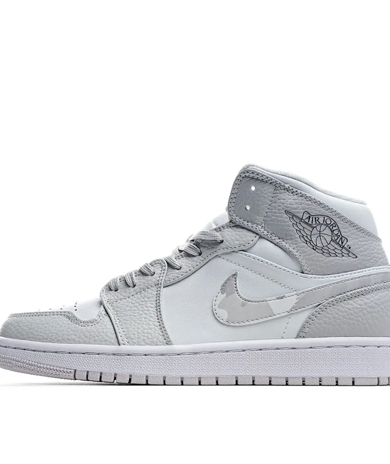 Air Jordan 1 Mid 'Swoosh Logo - Grey Camo'