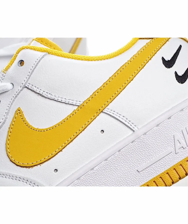 Nike Air Force 1 Low Low Top White and Yellow Double Hook
