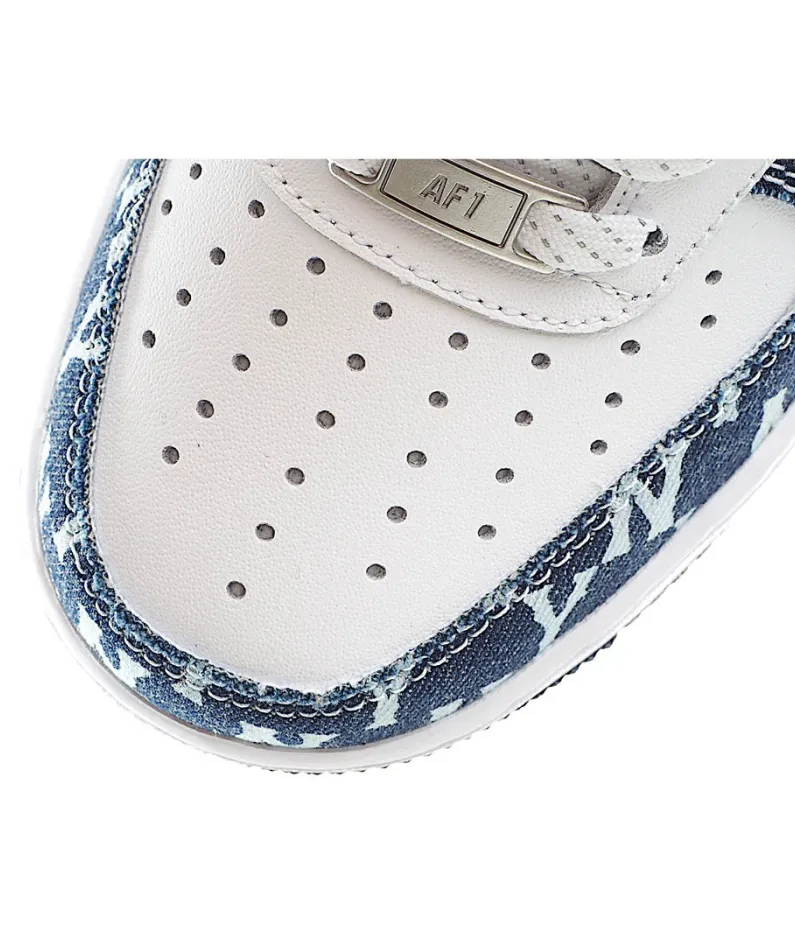 Nike Air Force 1'07 White and Blue Denim Print Panel