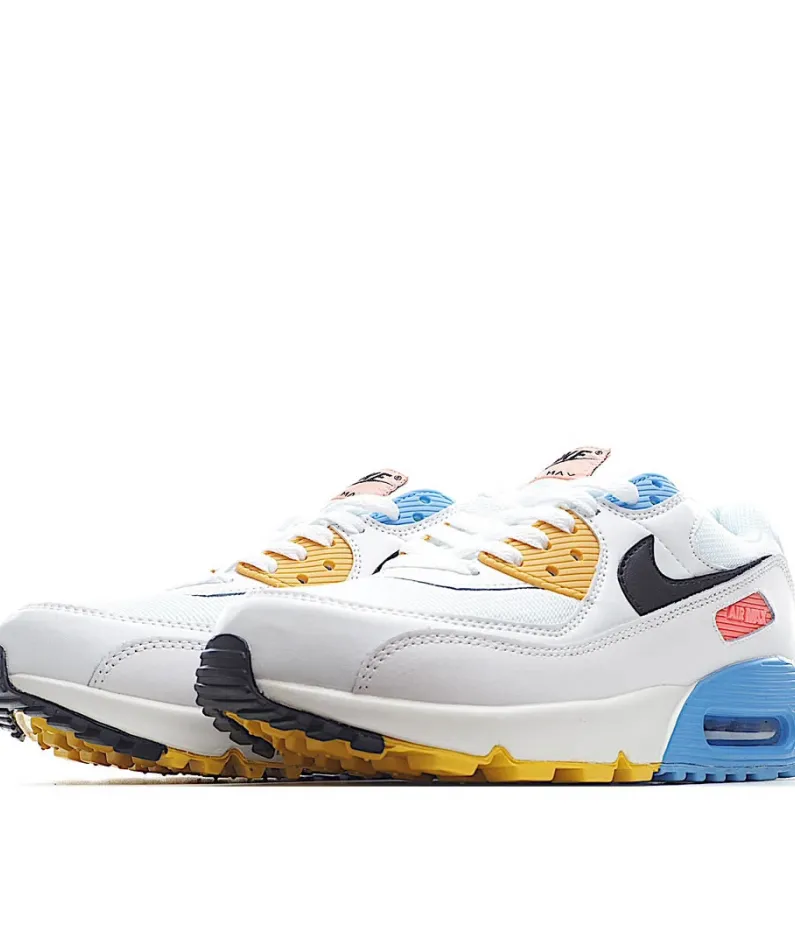 Nike Air Max 90 "Solar Flare" White, Blue and Yellow
