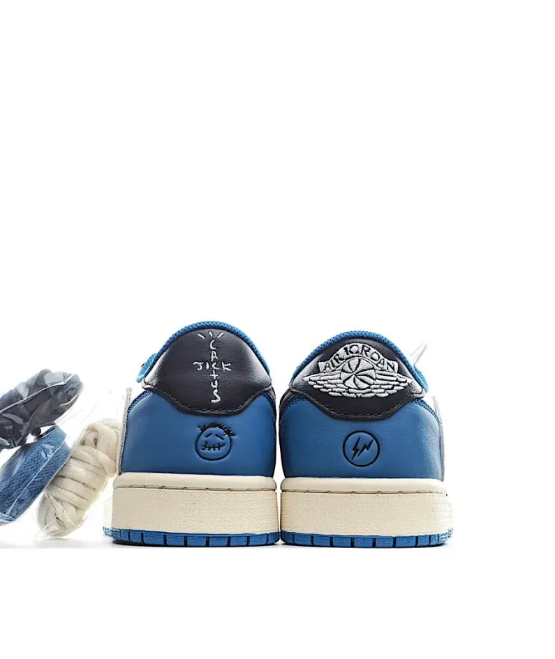 Travis Scott x Fragment x Air Jordan 1 Low "Military Blue" Lightning Barb