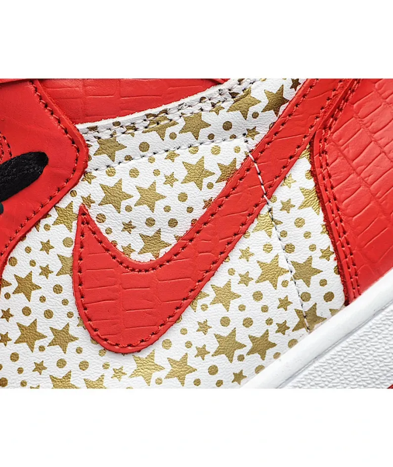 Supreme x AirJordan Retro AJ1 high-top basketball shoes