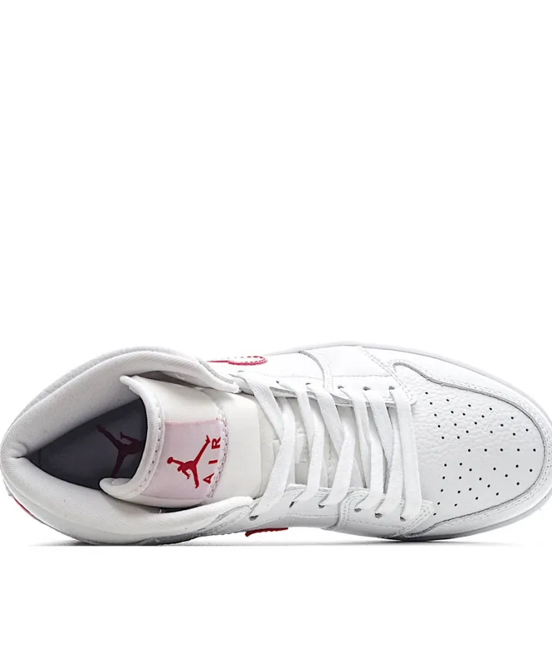 Wmns Air Jordan 1 Mid 'White University Red'