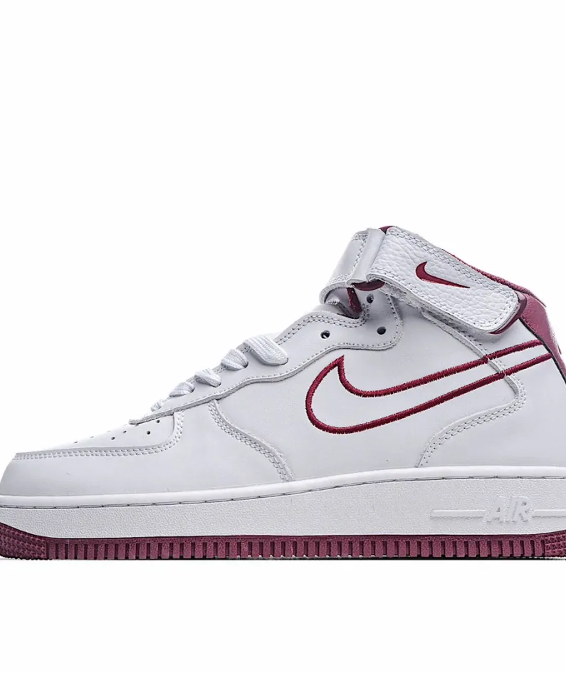 Nike Air Force1 white and red mid-top