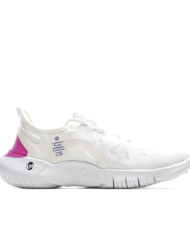 NIKE FREE RN FLYKNIT 5.0 Running Shoes White Fuchsia