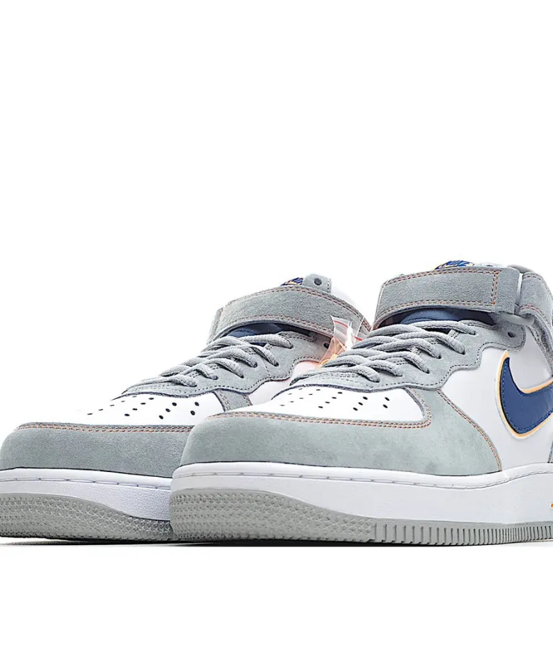 Nike Air Force 1 White Gray Blue Orange