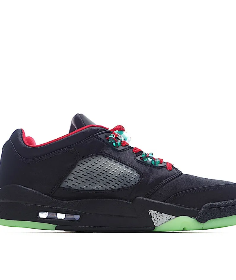 Clot Air Jordan Retro 5 Black Red Green Basketball Shoes