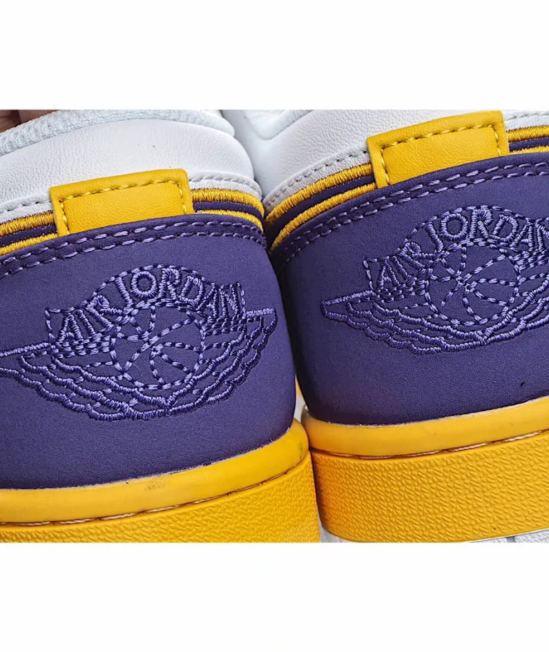 Air Jordan 1 Low Joe 1 Low Basketball Shoes Purple Gold Lakers