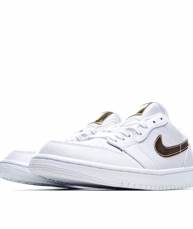 Wmns Air Jordan 1 Retro Low 'White Metallic Gold'