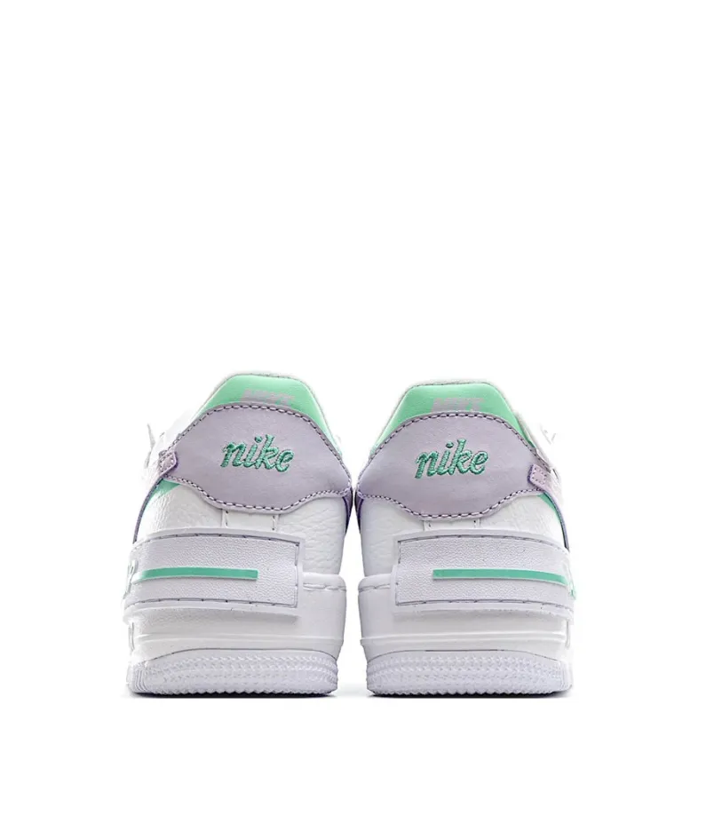 Nike Air Force 1 Shadow White, Green and Pink Low-Top Sneakers