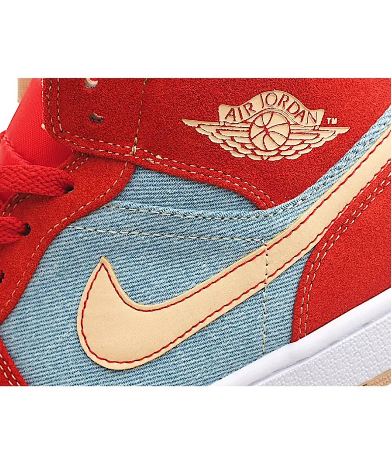 Air Jordan 1 Mid 'Denim Red'